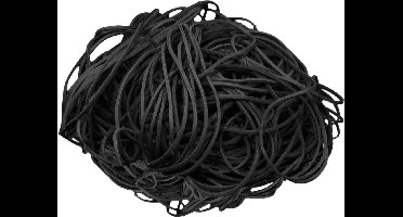 1 kg - Elastiek - zwart - diameter 80mm - breedte 1,5mm - in zak - ca 1700 stuks