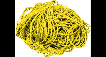 1 kg - Elastiek - geel - diameter 40mm - breedte 1,5mm - in zak - ca 3300 stuks