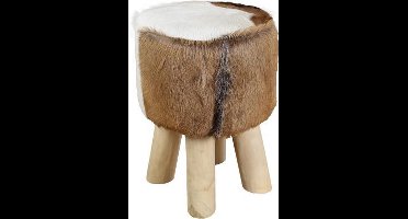 Poef rond - ø33 cm - geitenhuid