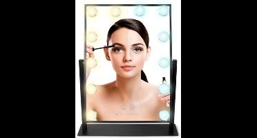 Rio MMHL - Hollywood glamour make up spiegel met 12 LED lampjes - dimbaar - USB oplaadbaar