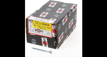Kelfort Spaanplaatschroef platverzonken kop verzinkt T25 voldraad 5.0 x 60mm (Prijs per 100 stuks)