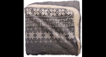 Unique Living | Snowflake plaid 130x160cm grijs