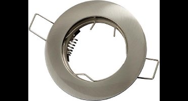 LED line Inbouwspot - Rond - RVS Look - Ø 80 mm - GU5.3 Fitting - Satijn