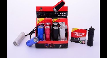 Zaklamp 9 LED inclusief batterijen