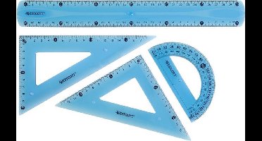 Westcott liniaalset 4-delig - liniaal / tekendriehoek / gradenboog - AC-E10302