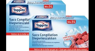 Toppits Diepvrieszakjes 3 liter 60 zakjes (2x30)