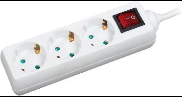 LogiLink LPS206 Stekkerdoos met schakelaar Wit Randaarde stekker 1 stuk(s)