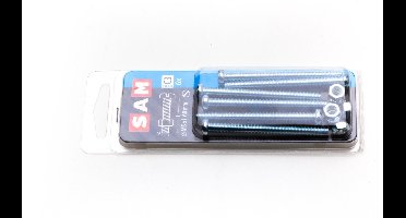 SAM Metaalschroeven met moer M5 x L60 mm verzinkt 6 stuks