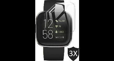 Screenprotector geschikt voor FitBit Versa 2 - PET Glas Folie Screen Protector - 3 Stuks