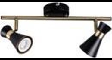 MILENO 2 - wandlamp - plafondlamp spot - incl LED - zwart - goud