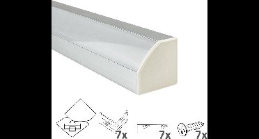 Led strip profiel hoek 3M - 30 mm hoog - Led hoekprofiel - Led profiel - Wit