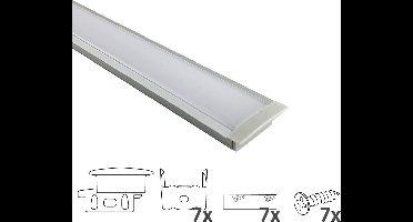 Led strip profiel inbouw - 3 meter - 10 mm hoog - Led profiel inbouw - Led profiel wit