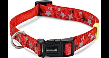 Nylon Halsband Stars Rood 48-70cmx25mm