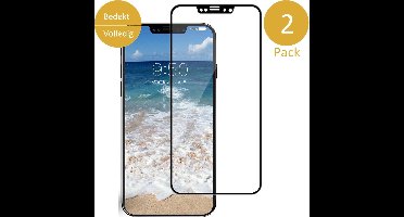 2x Screenprotector geschikt voor Apple iPhone Xs / X - Full Screen Zwart - van iCall