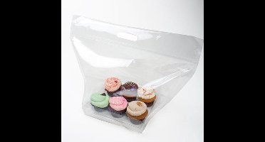 Draagtassen voor 6 Cupcakes 45,6x22,9x30,8cm met Gripsluiting (100 stuks)