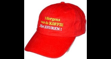 Benza - Katoenen geborduurde katoenen baseball cap, pet: Morgens voor de koffie niet zeuren