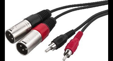 Monacor MCA-127P 2 x 3-pole XLR 2 x RCA Zwart