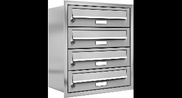 4-vier personen adressen brievenbus inbouw RVS