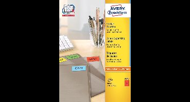 Avery Gekleurde Etiketten, rood, 210,0 x 297,0 mm, permanent klevend