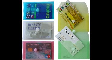 EXXO-HFP #90600 - Visitekaartmap - Creditcardmap - Klitsluiting - Assorti kleuren - 10 stuks (1 pak @ 10 stuks)