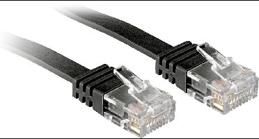 Lindy - Cat.6 Flachband-Patchkabel ungeschirmt, schwarz, 10m