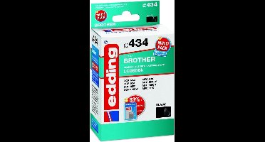 Edding Inktcartridge vervangt Brother LC-980BK Compatibel 2-pack Zwart, Zwart EDD-434 18-434