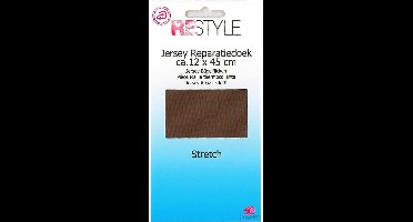 Restyle - Jersey Reparatiedoek Stretch - Strijkbaar - 12 x 45 cm - Bruin