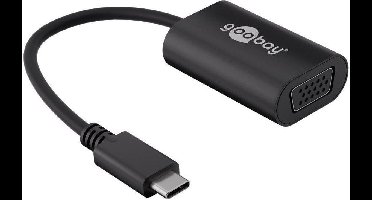 Goobay 38531 USB / VGA Adapter [1x USB-C stekker - 1x VGA-bus] Zwart 20.00 cm