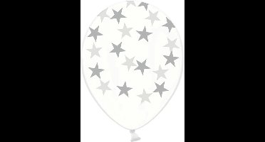 PARTYDECO - 6 doorzichtige latex ballonnen met sterren - Decoratie > Ballonnen