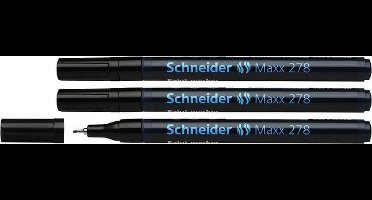 Schneider lakmarker - Maxx 278 - 0,8 mm - zwart - 3 stuks - S-127801-3