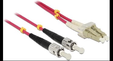 DeLOCK LC - ST, 10m Glasvezel kabel Violet