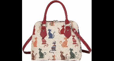 Signare Handtas - Driehoekstas - Gobelin - Cheeky Cat - Kat - 25258
