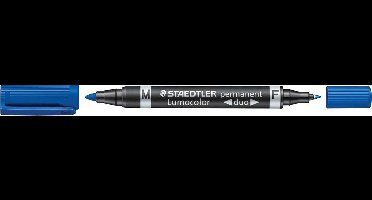 Staedtler Permanent marker - Lumocolor Duo - dubbele punt 0.6mm + 1.5mm - Blauw