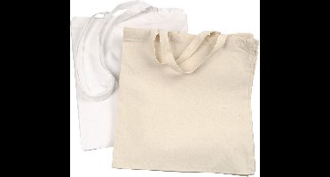 Draagtas , wit, licht naturel, 135 gr, 2x10 stuk/ 1 doos