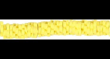 Klei kralen, d: 5-6 mm, gatgrootte 2 mm, geel, 175stuks