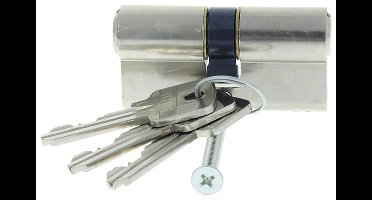 PROFIELCILINDER MESSING VERNIKKELD 60MM