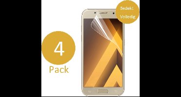 4x Screenprotector geschikt voor Samsung Galaxy A7 (2017) - Glas PET Folie Screenprotector Transparant 0.2mm 9H (Full Screen Protector)