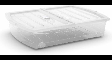 Kis Spinning Box XL - Opbergbox met wielen - 56L - 77x58,5x17,5cm - Transparant