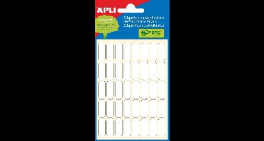 Apli witte etiketten ft 8 x 20 mm (b x h), 240 stuks, 40 per blad (2668)