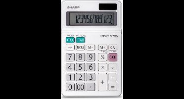 Sharp EL-320W Zakrekenmachine werkt op batterijen, werkt op zonne-energie Wit Aantal displayposities: 12