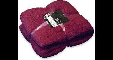 Unique Living Teddy - Fleece - Plaid - 150x200 cm - Pomegranate
