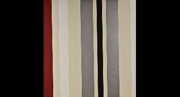 Dutch Wallcoverings Papierbehang - Streep - Crème/rood/zwart