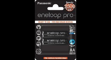 eneloop Pro Mignon-batterij BK-3HCDE / 2BE NiMH 1.2 Volt max. 2550 mAh, dubbele blisterkaart