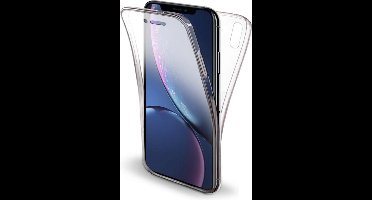 Hoesje geschikt voor iPhone XR - 360 Graden Case 2 in 1 Hoes Transparant + Ingebouwde Siliconen TPU Cover Screenprotector
