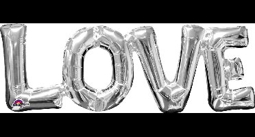 AMSCAN - Zilverkleurige Love ballon - Decoratie > Ballonnen