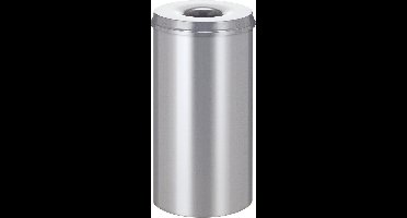 V-Part - Vlamdovende papierbak 50 liter - Steel - zilver - Prullenbak