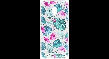Shop4 - Geschikt voor Nokia 2.2 (2019) Hoesje - Zachte Back Case Bloemen en Bladeren