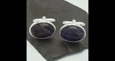 Manchetknopen - Edelsteen Ovaal Amethist