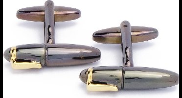 Manchetknopen - Vulpen Zwart met Gouden Accenten