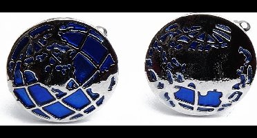 Manchetknopen - Wereldbol Blauw